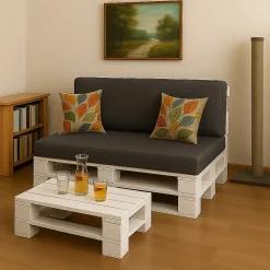 Coussin de palette 120x50x10cm assise, coussin de palette Anthracite, coussin de mobilier de jardin, coussin de jardin