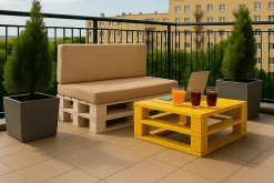 Coussin de palette 120x40x10cm assise, coussin de palette Beige, coussin de mobilier de jardin, coussin de jardin