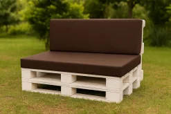Coussin de palette 120x50x10cm assise, coussin de palette Marron, coussin de mobilier de jardin, coussin de jardin