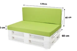Coussin de palette 120x60x10cm assise, coussin de palette Citron vert, coussin de mobilier de jardin, coussin de jardin