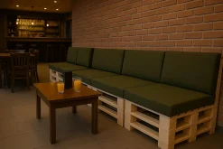 Coussin de palette 120x50x10cm assise, coussin de palette Vert, coussin de mobilier de jardin, coussin de jardin