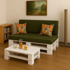 Coussin de palette 120x50x10cm assise, coussin de palette Vert, coussin de mobilier de jardin, coussin de jardin