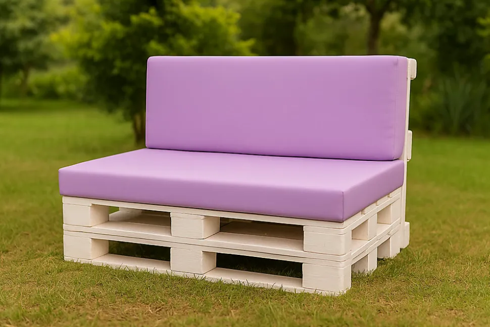 Coussin de palette 120x40x10cm assise, coussin de palette Violet clair, coussin de mobilier de jardin, coussin de jardin