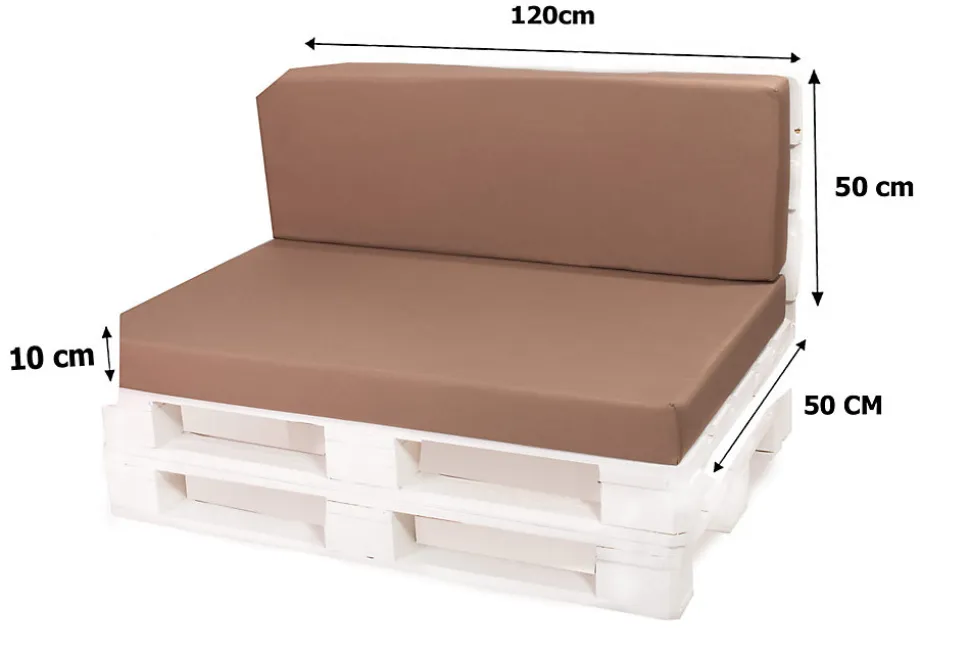 Coussin de palette 120x50x10cm assise, coussin de palette Beige, coussin de mobilier de jardin, coussin de jardin