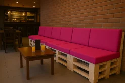 Coussin de palette 120x50x10cm assise, coussin de palette Rosa, coussin de mobilier de jardin, coussin de jardin