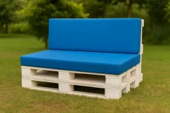 Coussin de palette 120x50x10cm assise, coussin de palette Bleu, coussin de mobilier de jardin, coussin de jardin