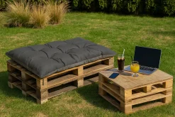 Coussin de palette 120x50cm, coussins de banc Anthracite, coussin extérieur/intérieur coussins de sol confortables