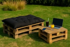 Coussin de palette 120x60cm, coussins de banc Noir, coussin extérieur/intérieur coussins de sol confortables