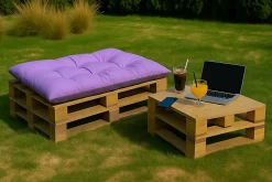 Coussin de palette 120x80cm, coussins de banc Violet, coussin extérieur/intérieur coussins de sol confortables