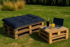 Coussin de palette 120x50cm, coussins de banc Bleu, coussin extérieur/intérieur coussins de sol confortables