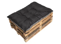 Coussin de palette 120x80cm, coussins de banc Noir, coussin extérieur/intérieur coussins de sol confortables