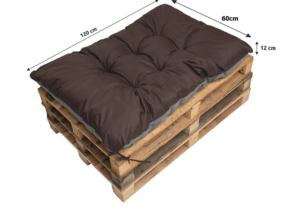 Coussin de palette 120x60cm, coussins de banc Marron, coussin extérieur/intérieur coussins de sol confortables
