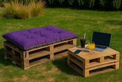 Coussin de palette 120x50cm, coussins de banc Violet, coussin extérieur/intérieur coussins de sol confortables