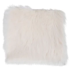 Coussin de siège en peau d'agneau artificielle ivoire 40 x 40 cm
