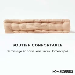 Coussin de sol - beige uni - 40 x 40 cm - HOMESCAPES