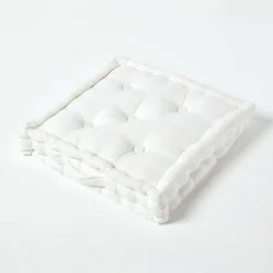 Coussin de sol - blanc - 50 x 50 cm - HOMESCAPES