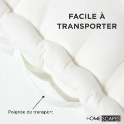 Coussin de sol - blanc - 50 x 50 cm - HOMESCAPES