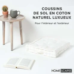 Coussin de sol - blanc - 40 x 40 cm - HOMESCAPES