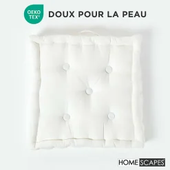 Coussin de sol - blanc - 40 x 40 cm - HOMESCAPES