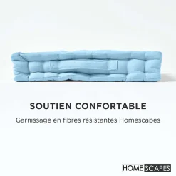 Coussin de sol - bleu ciel uni - 40 x 40 cm - HOMESCAPES