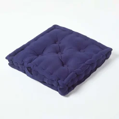 Coussin de sol - bleu marine - 50 x 50 cm - HOMESCAPES