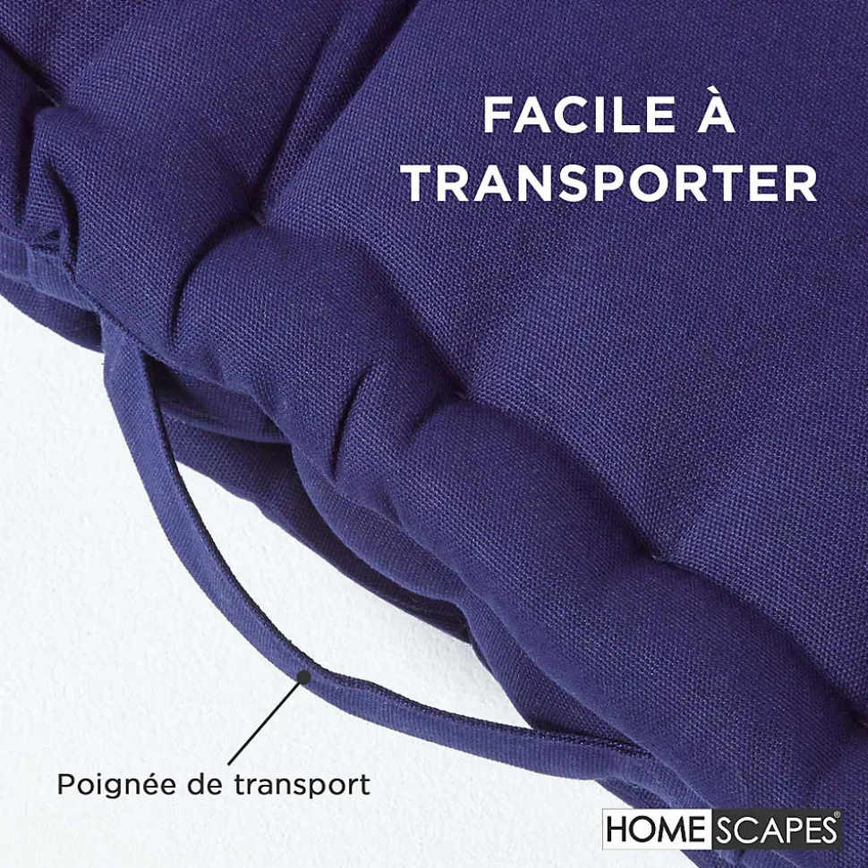 Coussin de sol - bleu marine - 50 x 50 cm - HOMESCAPES