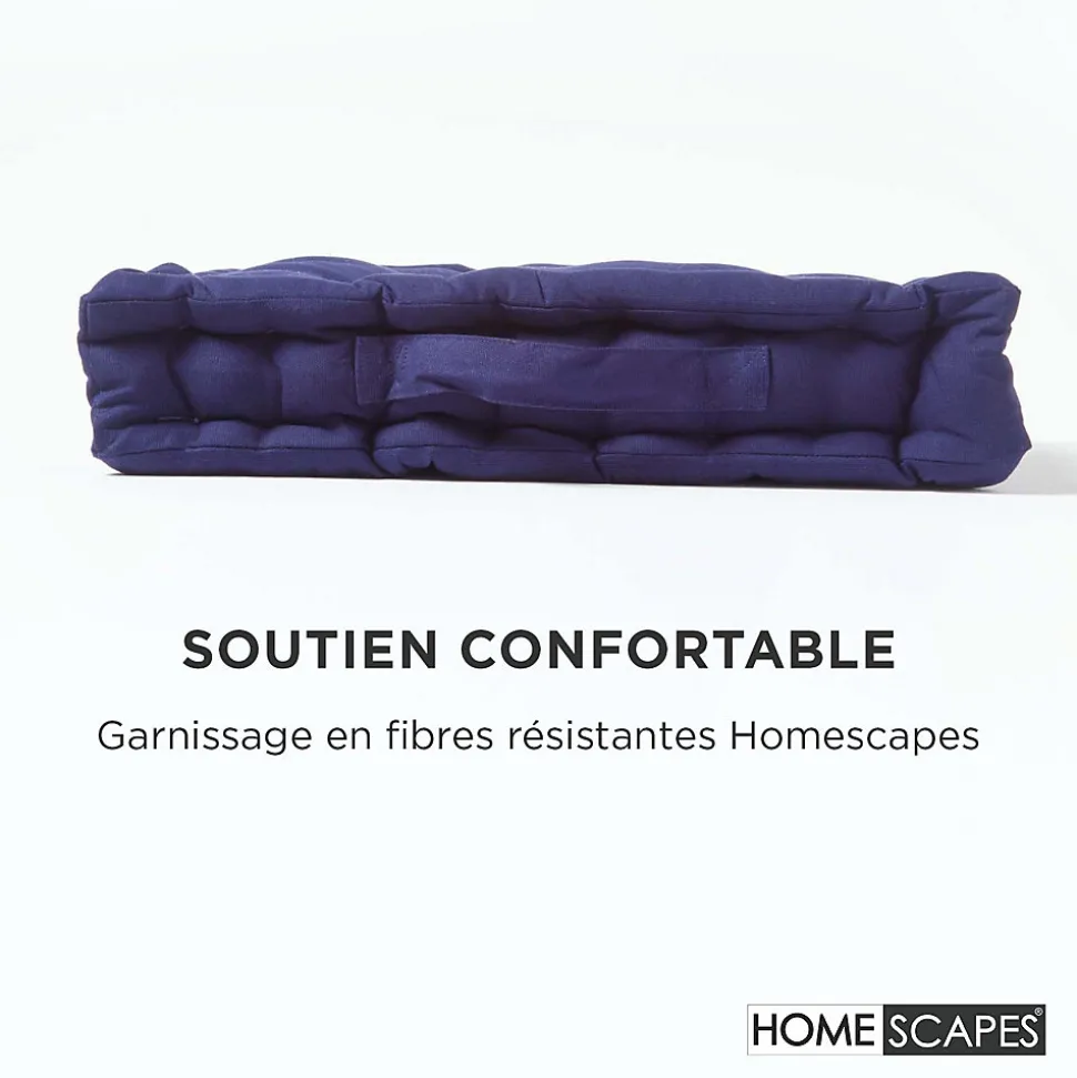 Coussin de sol - bleu marine - 40 x 40 cm - HOMESCAPES