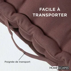Coussin de sol - chocolat uni - 50 x 50 cm - HOMESCAPES