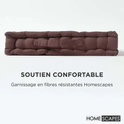 Coussin de sol - chocolat uni - 40 x 40 cm - HOMESCAPES