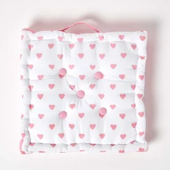 Coussin de sol - cœur rose - 50 x 50 cm - HOMESCAPES