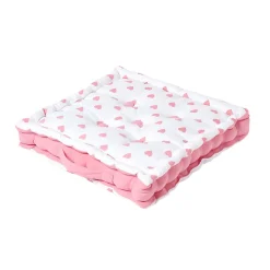 Coussin de sol - cœur rose - 40 x 40 cm - HOMESCAPES