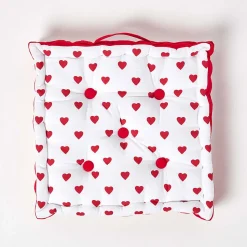 Coussin de sol - cœur rouge - 50 x 50 cm - HOMESCAPES