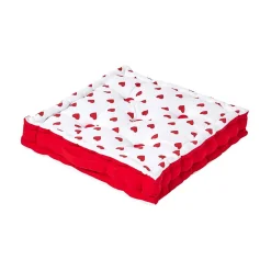 Coussin de sol - cœur rouge - 40 x 40 cm - HOMESCAPES