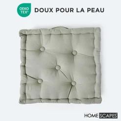 Coussin de sol - gris uni - 40 x 40 cm - HOMESCAPES