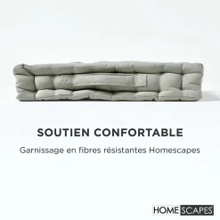 Coussin de sol - gris uni - 40 x 40 cm - HOMESCAPES