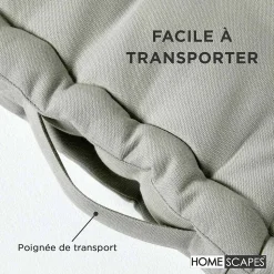 Coussin de sol - gris uni - 40 x 40 cm - HOMESCAPES