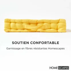 Coussin de sol - jaune uni - 50 x 50 cm - HOMESCAPES