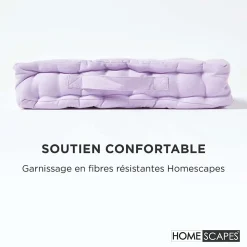 Coussin de sol - mauve uni - 40 x 40 cm - HOMESCAPES