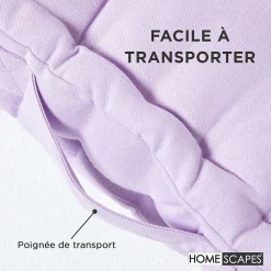 Coussin de sol - mauve uni - 40 x 40 cm - HOMESCAPES
