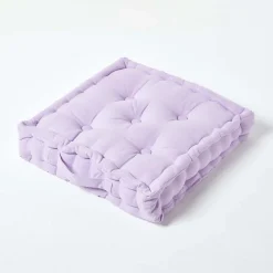 Coussin de sol - mauve uni - 50 x 50 cm - HOMESCAPES