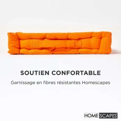 Coussin de sol - orange uni - 40 x 40 cm - HOMESCAPES