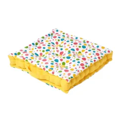 Coussin de sol - pois multicolores - 50 x 50 cm - HOMESCAPES
