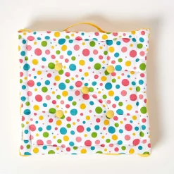 Coussin de sol - pois multicolores - 50 x 50 cm - HOMESCAPES