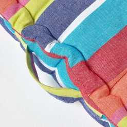 Coussin de sol - rayures multicolores - 40 x 40 cm - HOMESCAPES