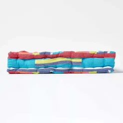 Coussin de sol - rayures multicolores - 40 x 40 cm - HOMESCAPES