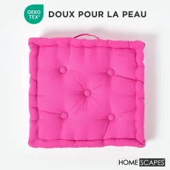 Coussin de sol - rose fushia - 40 x 40 cm - HOMESCAPES