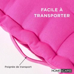 Coussin de sol - rose fushia - 40 x 40 cm - HOMESCAPES
