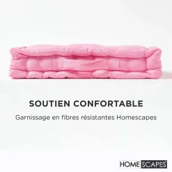 Coussin de sol - rose uni - 40 x 40 cm - HOMESCAPES