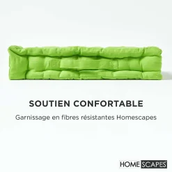 Coussin de sol - vert citron uni - 40 x 40 cm - HOMESCAPES