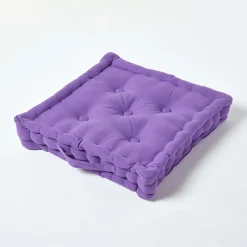 Coussin de sol - violet uni - 40 x 40 cm - HOMESCAPES